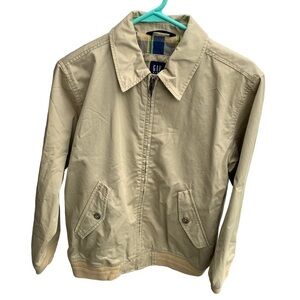 Gap Kids Khaki Jacket Plaid Liner Size 10 Large